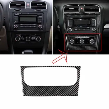 

Carbon Fiber Air conditioning panel Cover Sticker For VW Golf 6 MK6 GTI 08-12 New