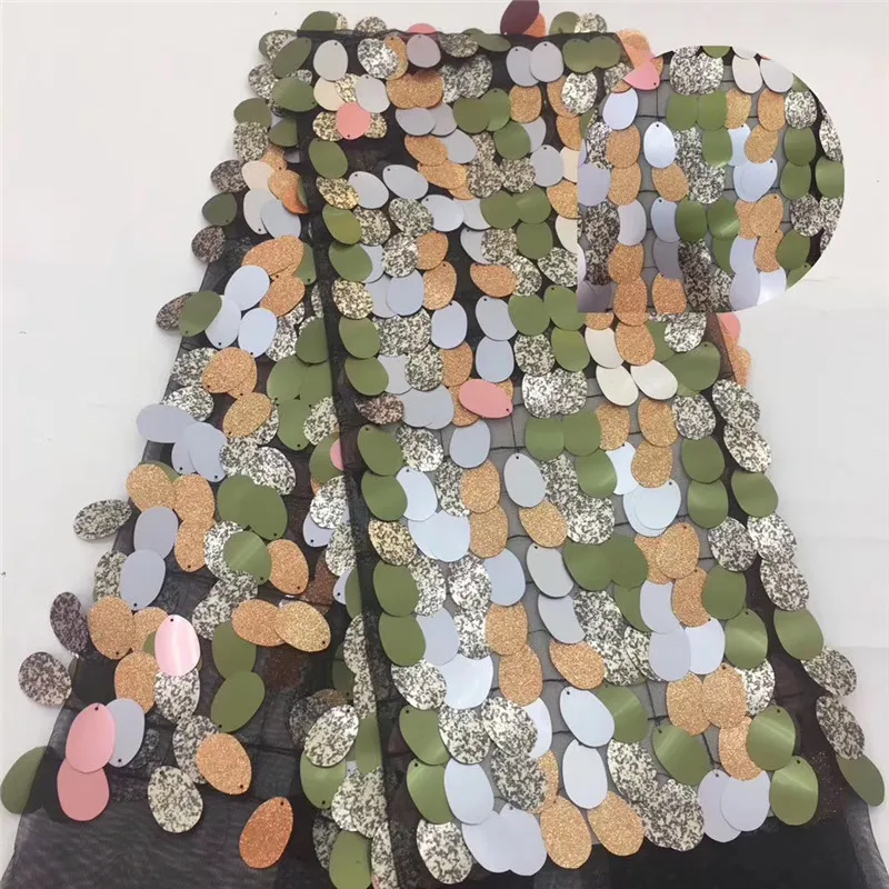 

Nigerian lace fabric 2019 high quality lace multicolor 3d flower African lace fabric sequins embroidery French lace fabric