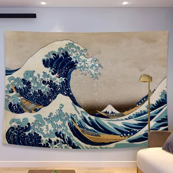 

Modern Tapestry Wall Tapestry Wall Hanging Tapestries The Great Wave Off Kanagawa Thirty-six Views of Mount Fuji Wall Carpet