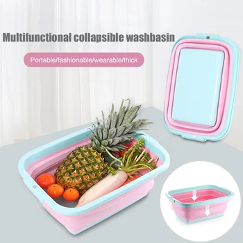 

Collapsible Plastic Laundry Basket Space Saving Foldable Storage Container Rectangular Organizer Portable Washing Tub