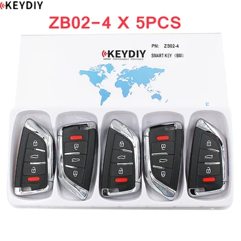

5PCS X KEYDIY Universal Smart Key ZB02-4 for KD-X2 KD900 Mini KD Car Key Remote Replacement Fit More than 2000 Models