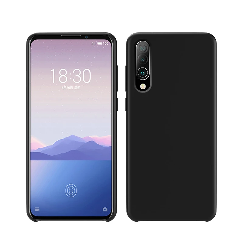 Черный Чехол для MEIZU 16xs, новинка, Мягкий Силиконовый противоударный чехол с защитой от отпечатков пальцев, однотонный чехол для Meizu 16 s, чехол для телефона - Цвет: Черный