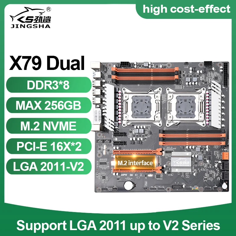 Материнская плата JINGSHA X79 LGA2011 SATA3.0 ATX 8 каналов DDR3 двойная материнская двойной