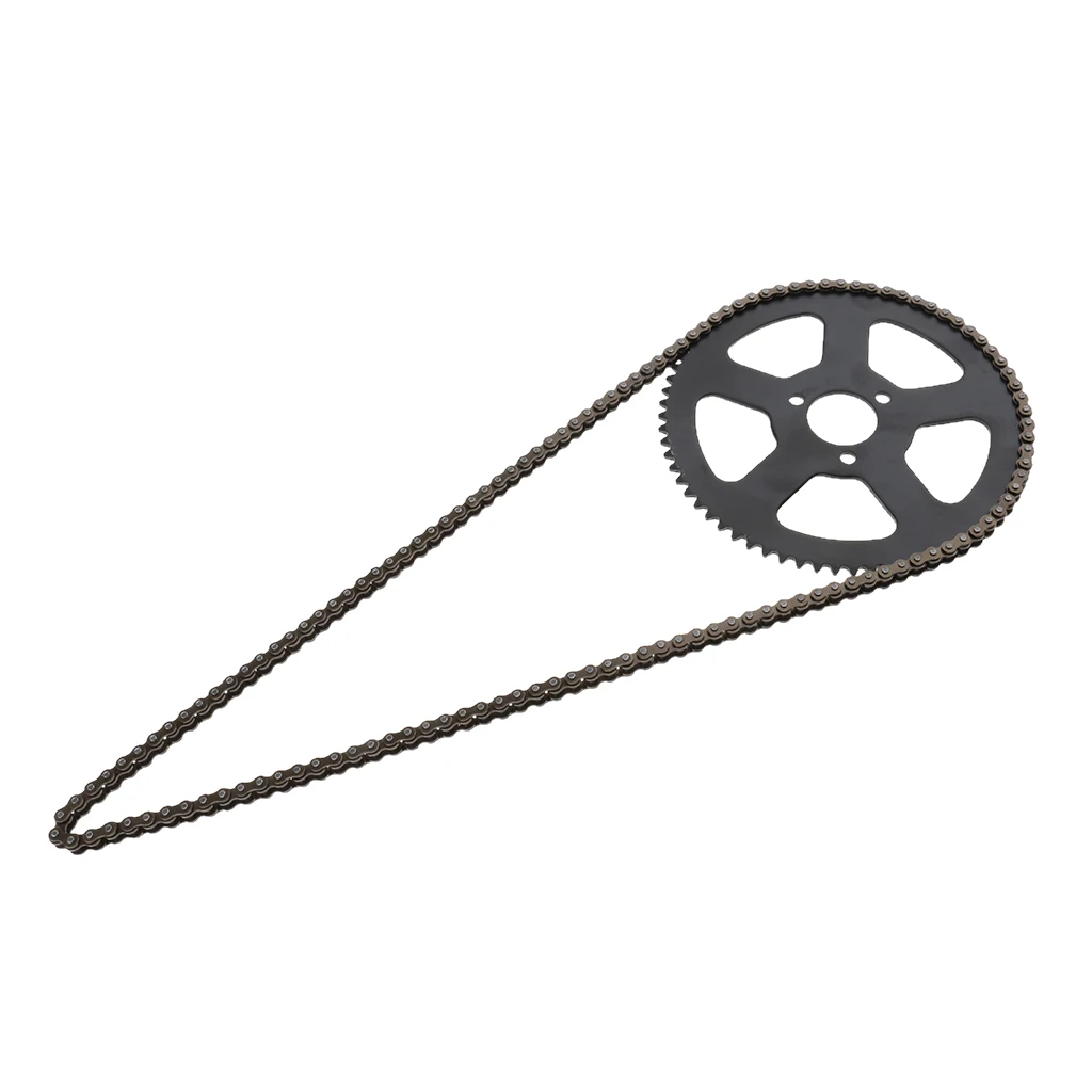 25H 68T 68 Tooth Rear Sprocket and 68 Links Chain for 49CC Mini Motor Pocket Bike