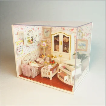 

New DIY 3D Wooden Mini Dollhouse 2020 Time Apartment Doll House Furniture Educational Toys Furniture For Girl children Love Gi