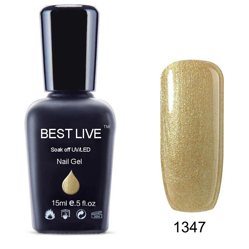 BEST LIVE 15 мл УФ-гель для ногтей замачиваемый УФ и Светодиодный УФ-лак для ногтей УФ-гель лак для ногтей Красота Маникюр сделай сам белый/черный/розовый#1019-1411 - Цвет: 1347