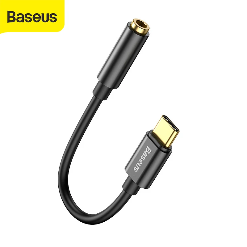 Аудиокабель Baseus с usb c на 3 5 мм aux кабель для Xiaomi Huawei адаптер наушников мобильных