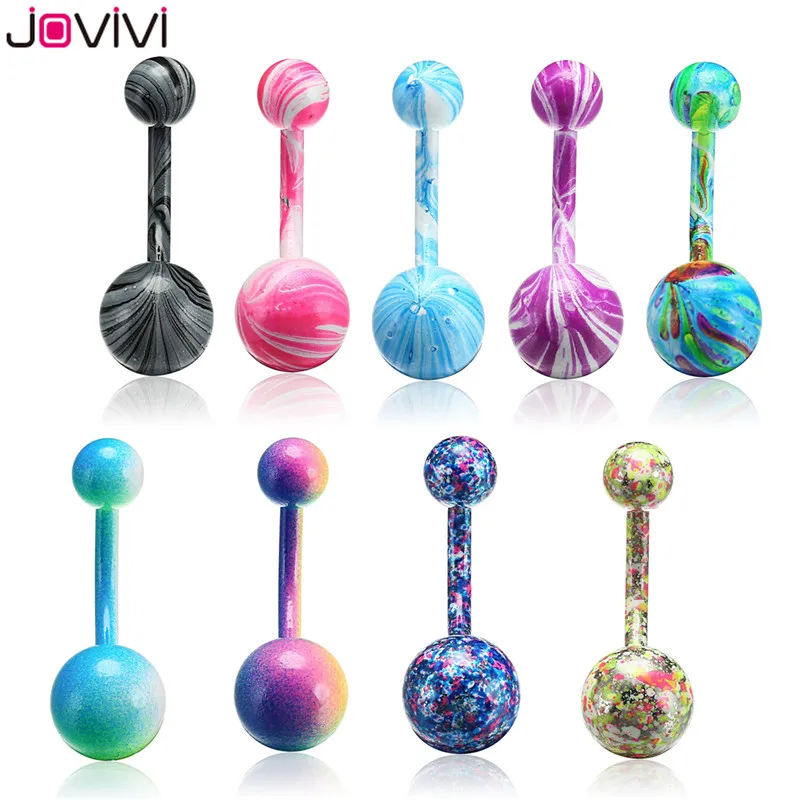 Jovivi Surgical Stainless Steel Navel Belly Button Rings for Women Sexy Piercings 14Ga Fashion Body Piercing Jewelry | Украшения и
