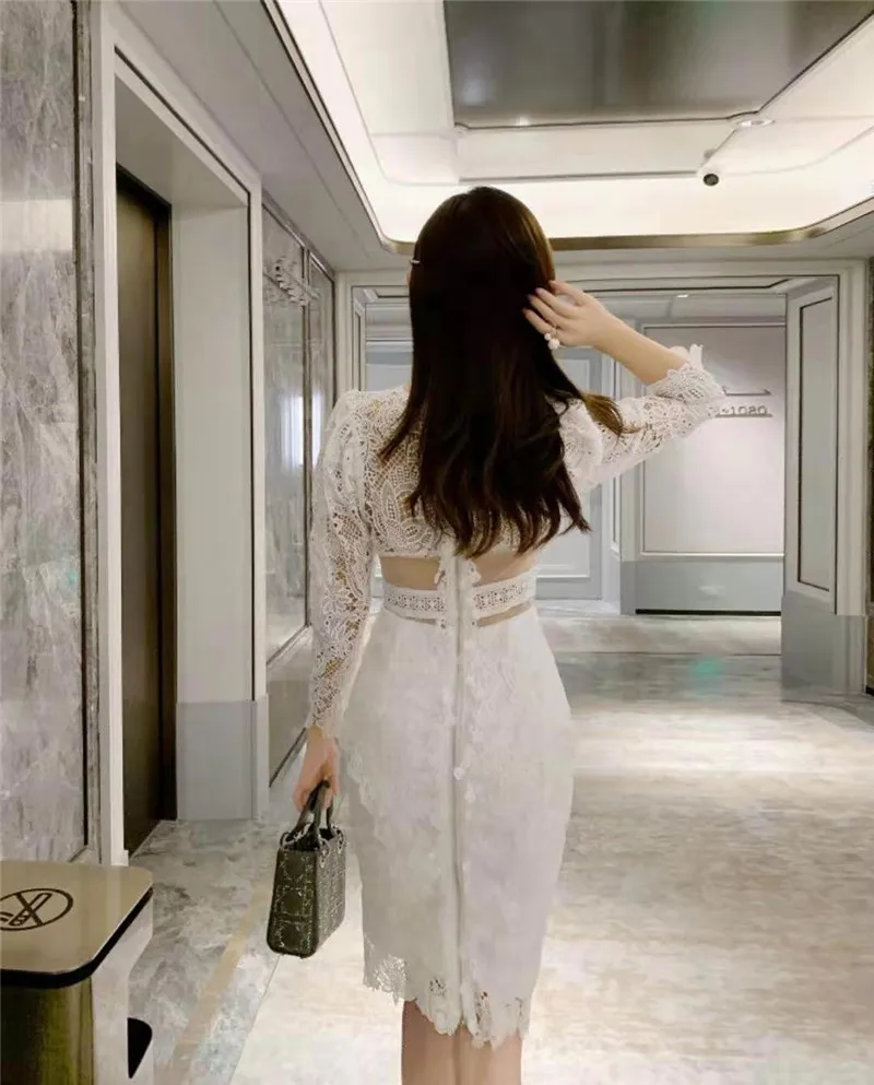 New Arrival spring Autumn Self-portrait Hollow out Embroidery Lace Dress Women Patchwork Luxury Runway Dresses vestidos