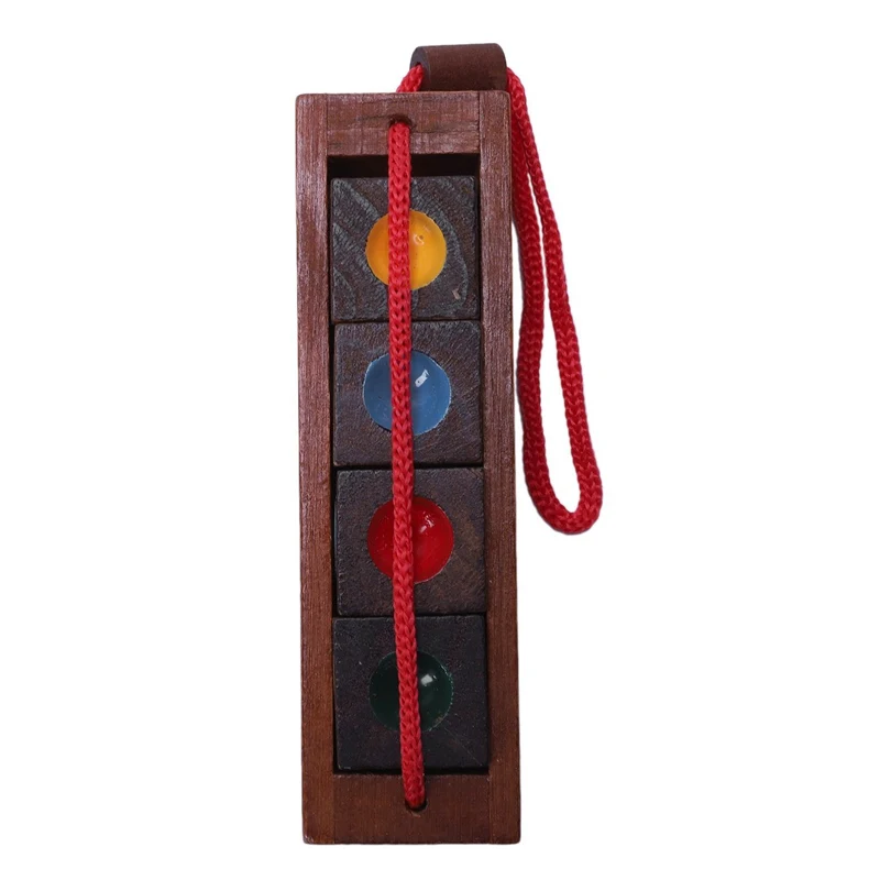 Wooden Color Chess Crazy Four Keychain Burr Puzzles Brain Teaser Toy