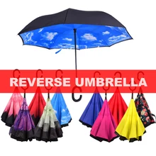 Paraguas inverso Fancytime para mujer, paraguas inverso de doble capa, paraguas inverso a prueba de viento, paraguas invertidos para mujeres y hombres(China)