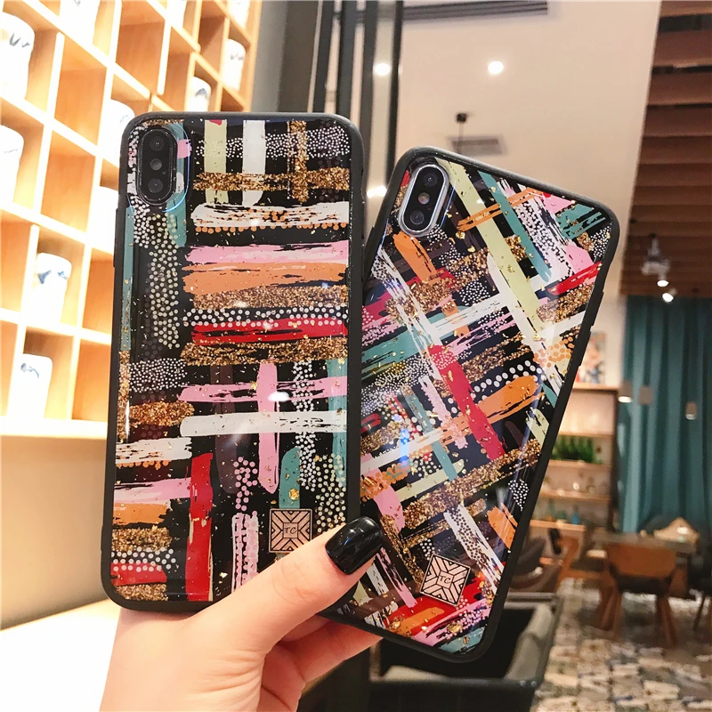 

Gold Foil Marble Phone case For iPhone 11 Pro Max X XS Max XR case Bling Granite Cover For iPhone 6 6s 7 8 Plus Acrylic case