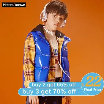 

Metersbonwe Children's wear 2020 Original Down Vest Winter Windproof waterproof stain proof Warm Down Coat Boy girl Fashion Coat