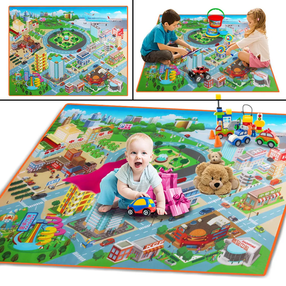 Baby Kids Toddler Crawl Play Game Picnic Carpet Beach Toys Early Educational Learning Toys cartoon Square Mat #B