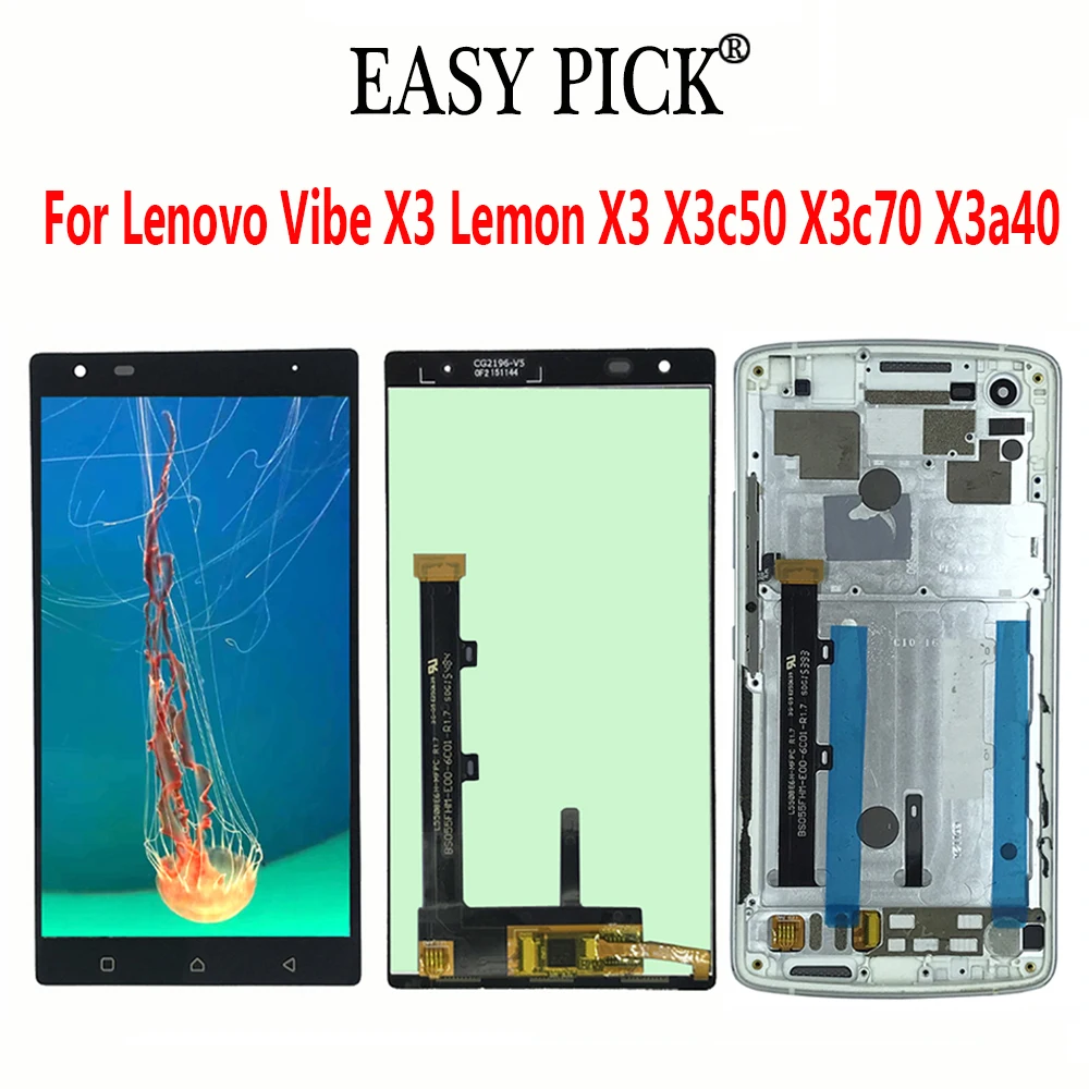 

LCD Display Touch Screen Digitizer Assembly Replacement For Lenovo Vibe X3 / Lemon X3 X3c50 X3c70 X3a40