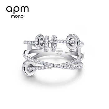 

APM MONO RING Luck Turned,Tibetan silver Personalized Trio Ring With Sliding Rings,Valentine's Day Girl Friend Gift
