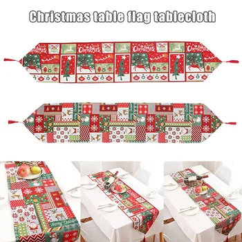

Christmas Table Runner Tablecloth Cover Xmas Party Home Desk Decor QJS Shop