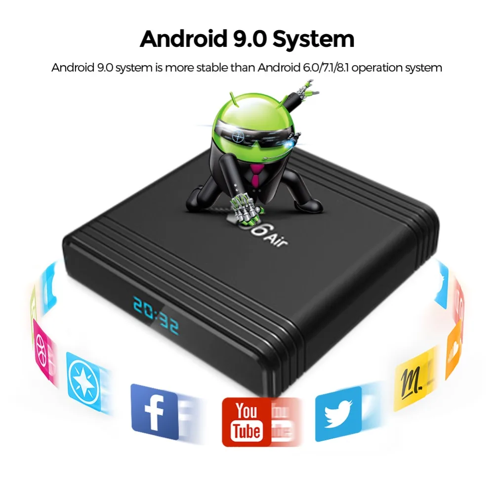 X96 Air Smart tv Box Android 9,0 Amlogic S905X3 4 ГБ 32 ГБ 64 ГБ Android tv Box X96Air 1080P 4K 60fps медиаплеер телеприставка