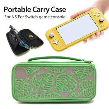 

Leaf Pattern Portable Joystick Carrying Case Silicone PU Hard Protective Box Accessories Storage Bag for Nintendo Switch / Lite