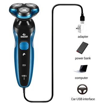 

Waterproof Electric Shaver 4D Floating Razor Beard Trimmer Men Triple Blade Shaving Machine USB Charging Nose Hair Trimmer 42D