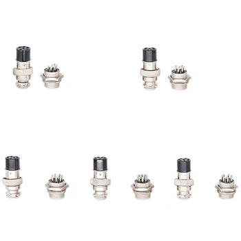 

32-Pieces 6 7 8 9 10 Pin 16mm Thread Male Female Panel Metal Aviation Wire Plug Assortment Kit