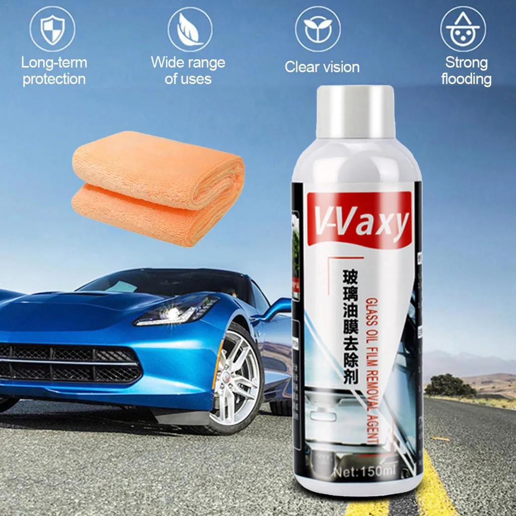 

Ceramic Car Coating Agent Rainproof Headlight Polishing Glass Rain Mark Oil Film car 9h Polishing Remover Dishrag Set 150ml