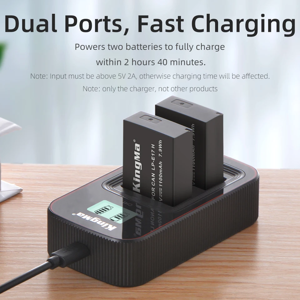 2 Stuks LP-E17 Accu Met USB-C Laadaansluiting Voor Canon EOS RP, R8, R10, R50 En Meer