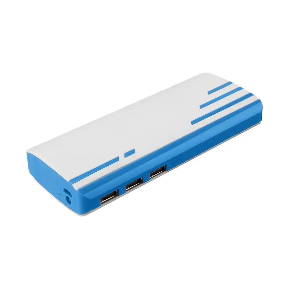 Powerbank Case 15000mAh Power Bank Shell 3 USB Charging Ports Mobile Phone Portable Power Bank Box 5V/1A for Android - Цвет: blue
