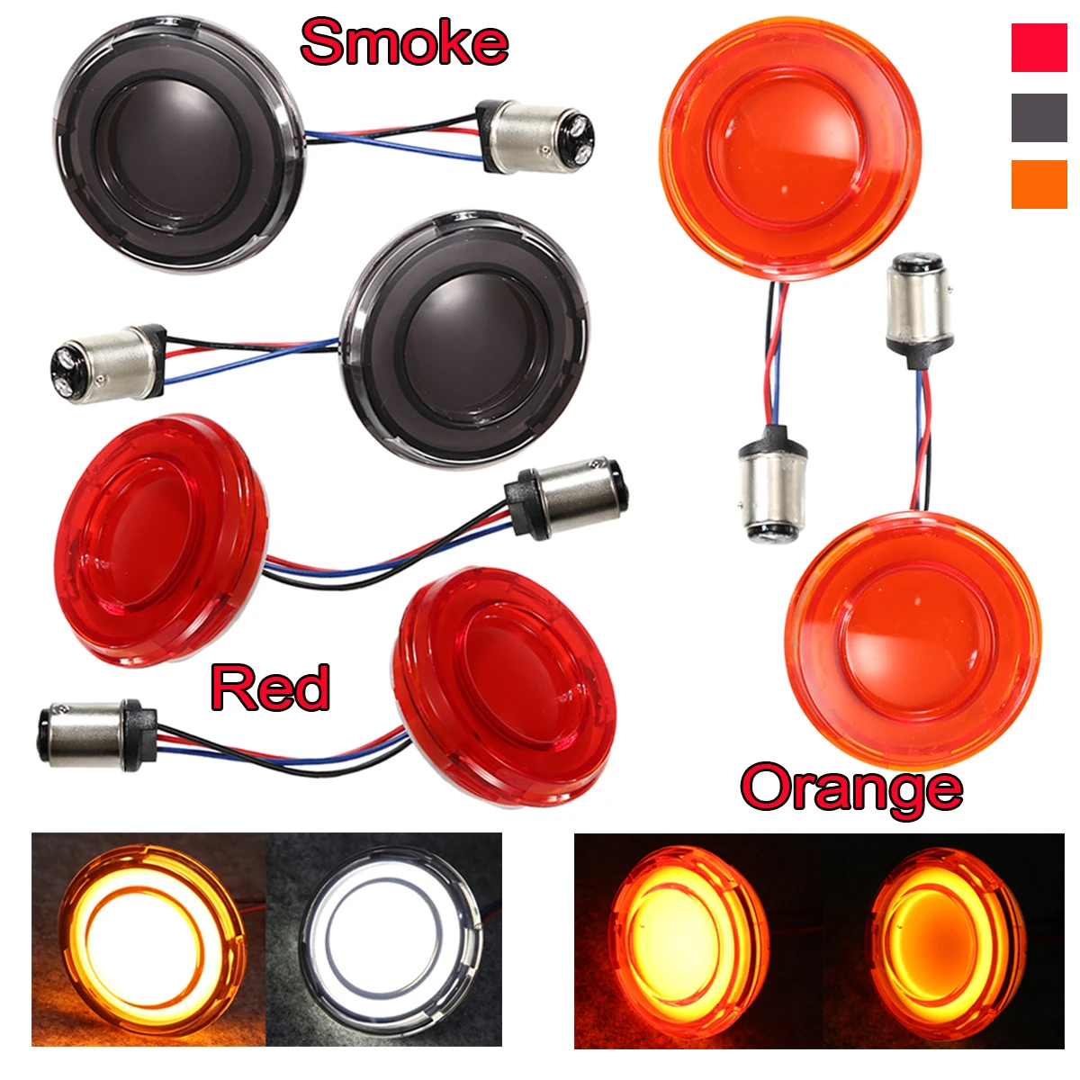 1157 Led Indicatore Di Direzione Con Lente Indicatore Per Harley Touring Street Glide Dyna Heritage Softail V Rod Sportster 883 1200