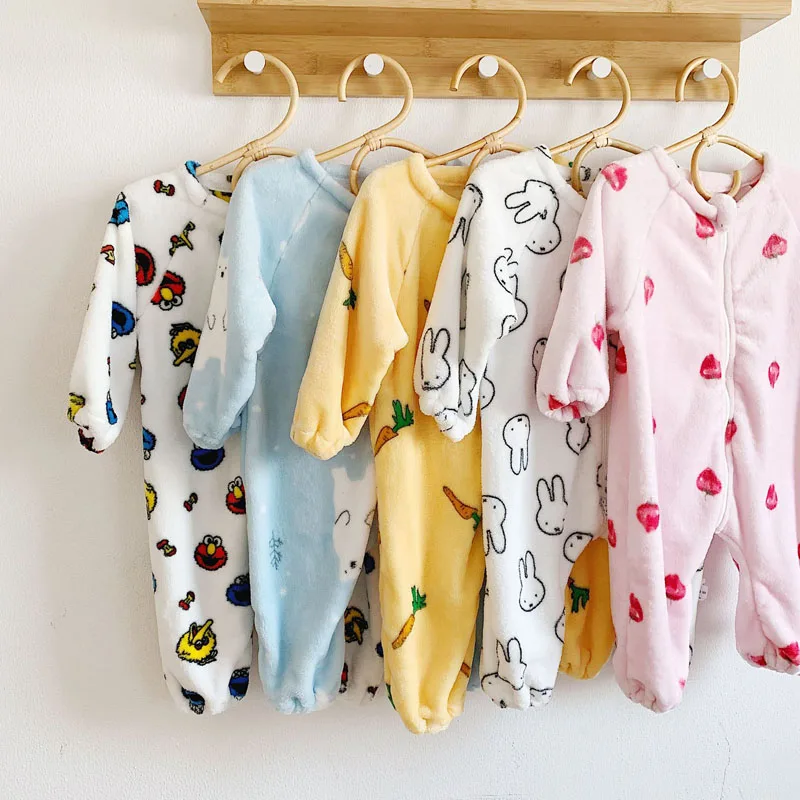 Onesie/Детские пижамы для маленьких мальчиков и девочек зимние детские фланелевые пижамы с животными домашний костюм мультфильм спальный мешок 65 до 105 см