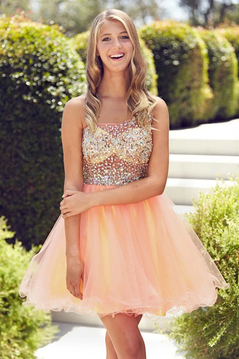 Vestidos Color Melon Cortos Sale -