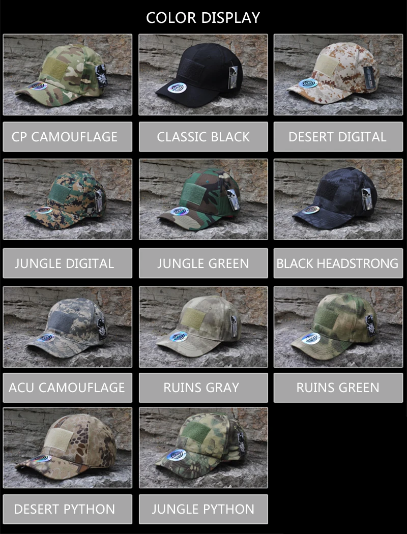 Outdoor Sport Caps Camouflage Hat Baseball Caps Simplicity Tactical Military Army Camo Hunting Cap Hats Adult Cap