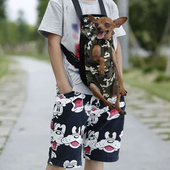 

Pet Small Dog Carrier Front Chest Adjustable Backpack Outdoor Travel Portable Carrier Bags Legs Out Front Pouch