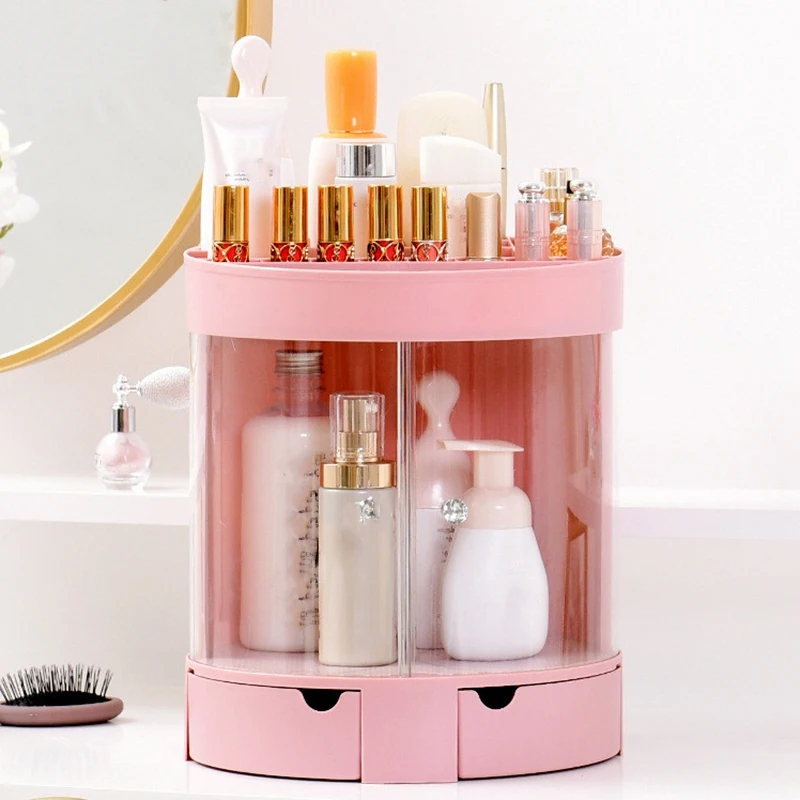 

Desktop Dressing Table Dust-Proof Cosmetic Storage Rack Lipstick Jewelry Case Holder Display Stand Cosmetic Box Makeup Organizer