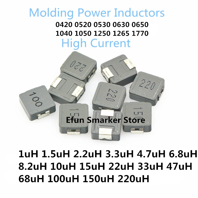 10 шт./пакет SMD формовочные Силовые индукторы 0420 0520 0530 0630 0650 1040 1050 1250 1265 1770 22uH 33uH 47uH