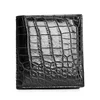 Authentic Exotic Alligator Leather Men's Short Card Holders Wallet Genuine Crocodile Belly Skin Male Small Bifold Clutch Purse 3