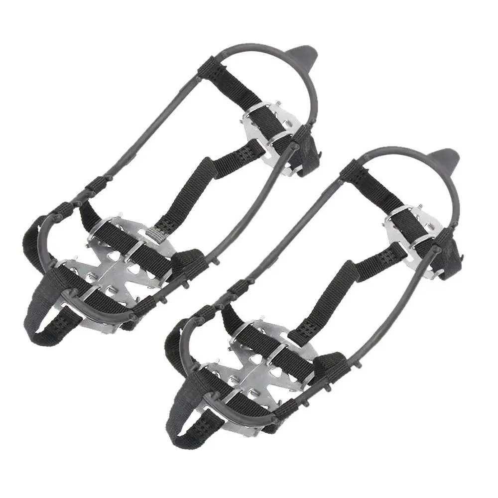 

Crampons Ice Crampons Winter Outdoor 24 Teeth Black Sport Goods Camping Non-Slip Shoes Cover Snowy Hiking