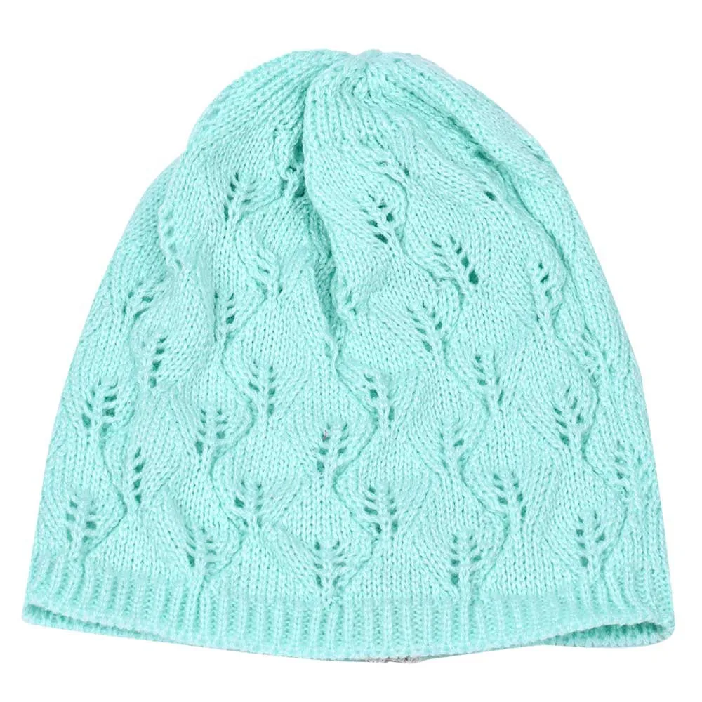 Модная кружевная вязаная шапка с узором в виде листьев и пуговиц, женская зимняя теплая тонкая громоздкая шапка вязаная шапка для девушек Sombrero YH