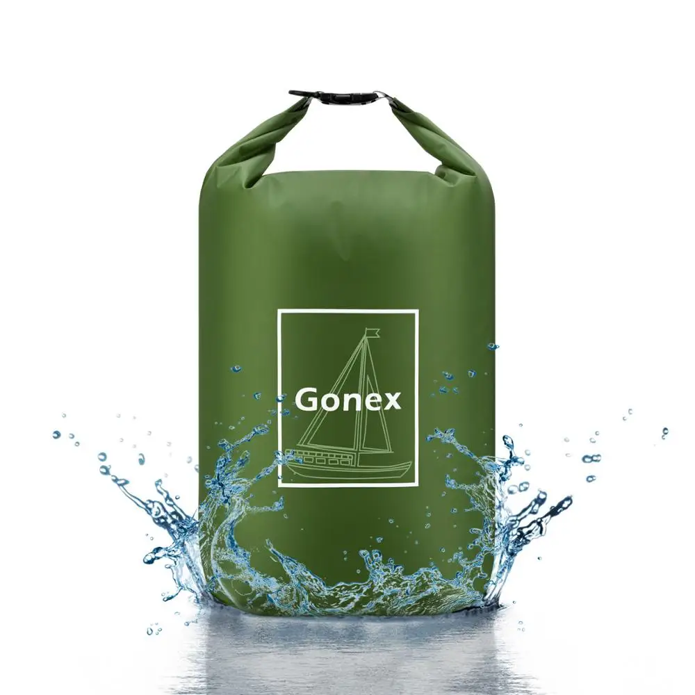 GONEX 4L+ 8L+ 12L открытый сухой Водонепроницаемый сухой мешок плавающие шестерни сумки для лодок Рыбалка рафтинг плавание гребля Каноэ - Цвет: Green