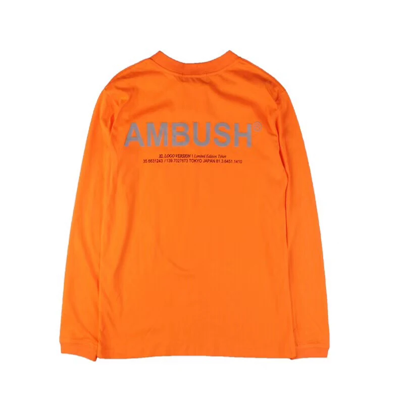 3 Long Sleeve T Shirt Ambush Men Women 1:1 Oversize Cotton Casual Reflective T-Shirts Street Wear Ambush T Shirt - Цвет: 3
