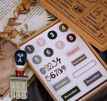 

DIY My Days Creative Fashion Style Dates And Numbers Theme Paper Stickers Pack 48 Sheets 10.5cm*14.8cm