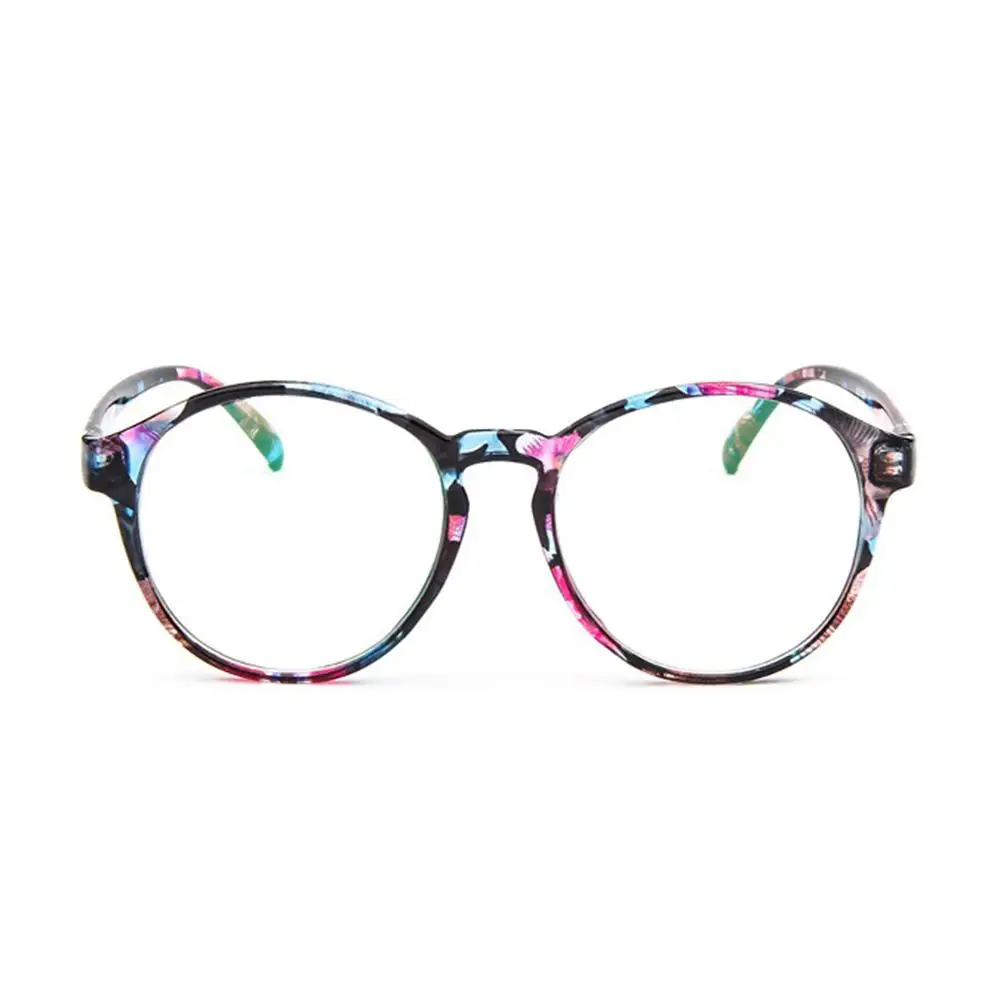 Стиль антирадиационные Простые Стеклянные очки Женские пластиковые полукруглая рамка стекло es красочные оптические очки