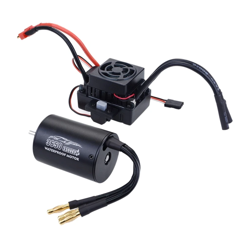 Водонепроницаемый 3650 бесщеточный двигатель с 60A ESC с программной картой комбо для 1/10 RC автомобиль грузовик игрушка