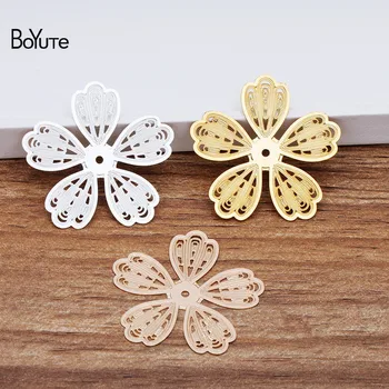 

BoYuTe (20 Pieces/Lot) 31.5MM Metal Brass Corrosion Flower Sheet Diy Hand Made Jewelry Materials Wholesale