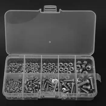 

240Pcs Cross Bolt Nut Gasket Set M2 M2.5 M3 M4 M5 Stainless Steel Fastening Tool Set Nut and Bolt