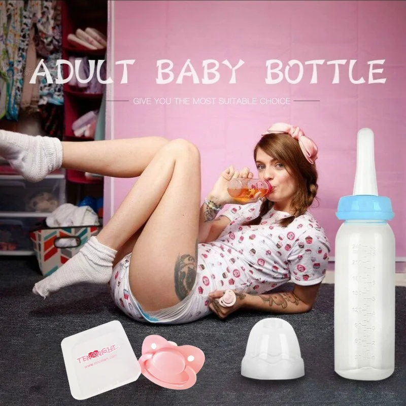 

Adult Baby Bottle with Pacifier 4 Colors ABDL Milk Bottles Little Space Ddlg Bottle Daddy Little Girl 240ML