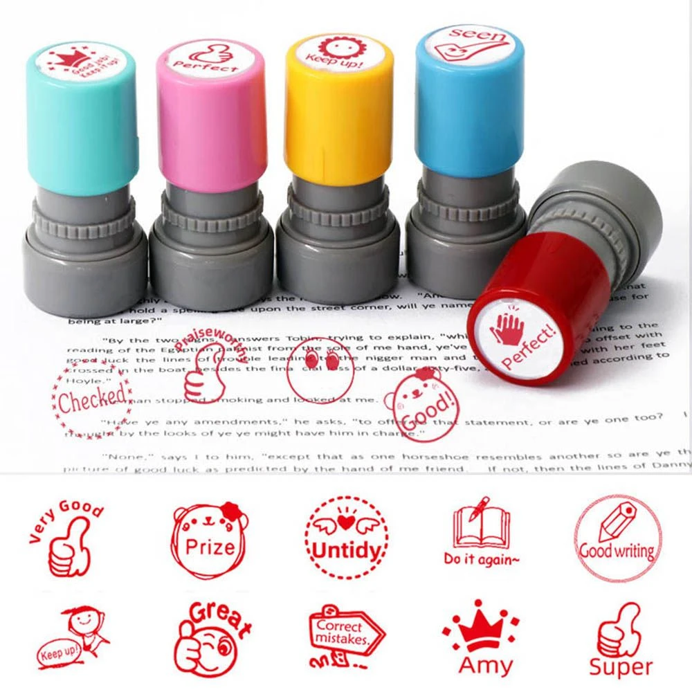 Stamper Photosensitive Chapter Office & School Supplies Commentary Stamp  Encouragement Teaching stamp Reward Seal|Con dấu| - AliExpress