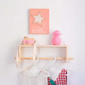 

Kids Livingroom Organizer Wood Wall Shelf Decor Toys Cloths Storage Rack Shelves Wooden Wall Hanger Children Room Decoration