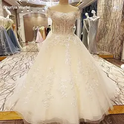 LS73362 свадебное платьес плеча большой лук обратно специальные свадебные платья кружева бальное платье корсет назад свадебные платья 2018