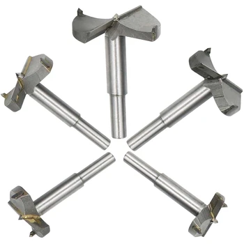 

5-piece set, Fraeser milling cutter Pot drill with center point, wood drill bit carbide 35/40/45/50/60 mm diameter, knothole dri